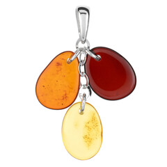 Colgante en plata con Ámbar báltico cognac