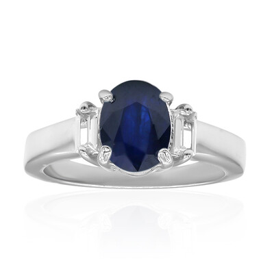 Anillo en plata con Zafiro azul