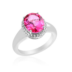 Anillo en plata con Topacio rosa