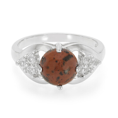 Anillo en plata con Obsidiana caoba