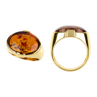 Anillo en plata con Ámbar báltico