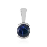 Colgante en plata con Zafiro estrella azul