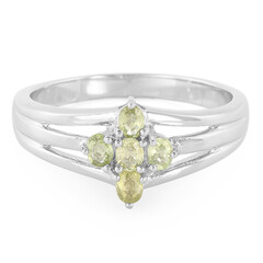 Anillo en plata con Turmalina cuprífera
