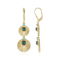 Pendientes en plata con Malaquita