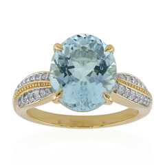 Anillo en oro con Aguamarina de Nigeria