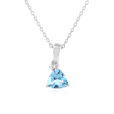 Collar en plata con Topacio azul suizo
