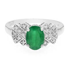 Anillo en plata con Esmeralda de Bahía
