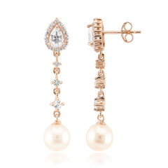 Pendientes en plata con Perla blanca Freshwater