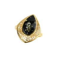 Anillo en plata con Ámbar báltico