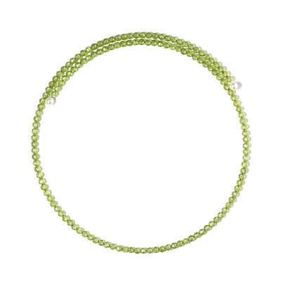 Collar al cuello en acero con Peridoto (Riya)