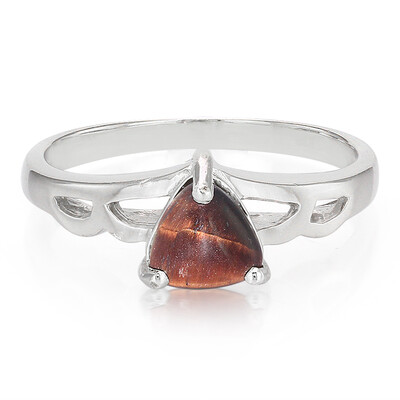 Anillo en plata con Ojo de tigre rojo