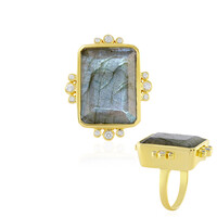 Anillo en plata con Labradorita