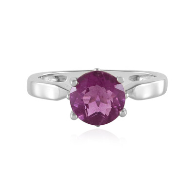 Anillo en plata con Fluorita rosa