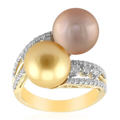 Anillo en oro con Perla dorada del Mar del Sur Kabira  (TPC)