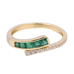 Anillo en oro con Esmeralda de Zambia AAA (CIRARI)