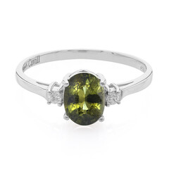 Anillo en plata con Turmalina cuprífera