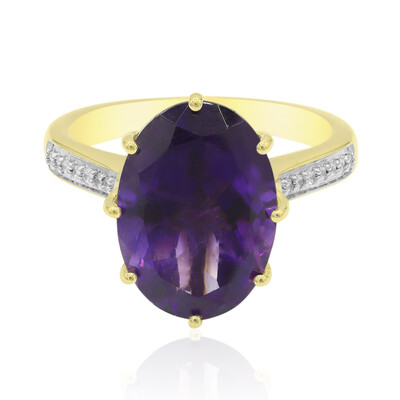 Anillo en oro con Amatista de Zambia