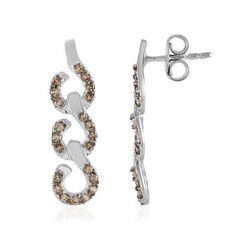 Pendientes en plata con Zircón cognac