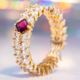 Anillo en oro con Espinela roja de Birmania (de Melo)