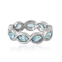 Anillo en plata con Topacio azul cielo