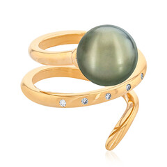 Anillo en oro con Perla cultivada de Tahití