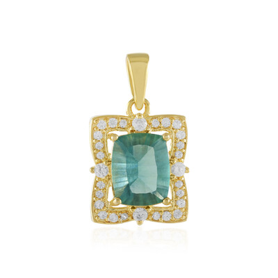 Colgante en plata con Fluorita verde