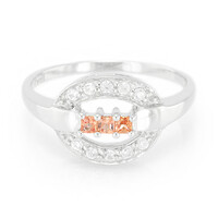 Anillo en plata con Zafiro Padparadscha