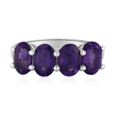 Anillo en plata con Amatista de Zambia