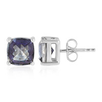 Pendientes en plata con Cuarzo Místico azul