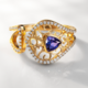 Anillo en oro con Tanzanita