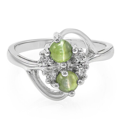 Anillo en plata con Alejandrita ojos de gato