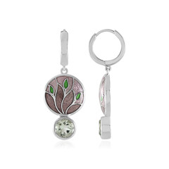 Pendientes en plata con Amatista verde (Adela Silber)