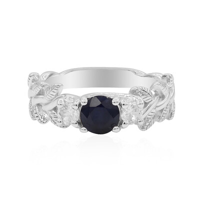 Anillo en plata con Zafiro azul