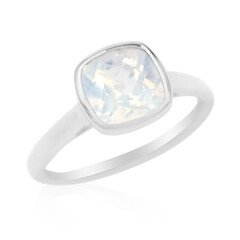 Anillo en plata con Cuarzo azul lunar