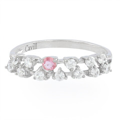 Anillo en plata con Zafiro Padparadscha