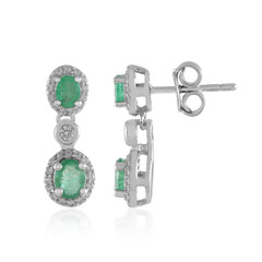 Pendientes en plata con Esmeralda de Zambia