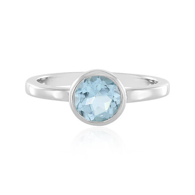 Anillo en plata con Topacio azul cielo