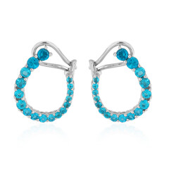Pendientes en plata con Apatita azul neón (de Melo)