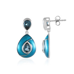 Pendientes en plata con Topacio azul de Londres (Adela Silber)
