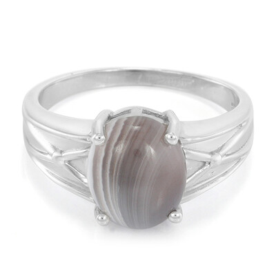 Anillo de hombre en plata con Ágata de Botsuana