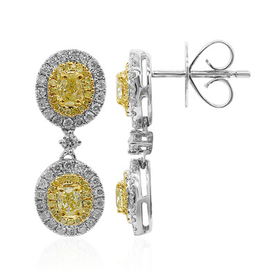 Pendientes en oro con Diamante amarillo SI2 (CIRARI)