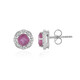 Pendientes en plata con Zafiro rosa de Madagascar