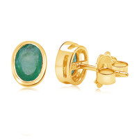 Pendientes en oro con Esmeralda de Zambia