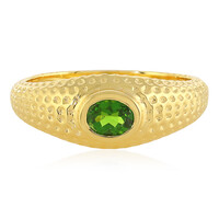 Anillo en plata con Diópsido de Rusia