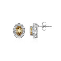 Pendientes en plata con Zircón amarillo canario