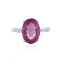 Anillo en plata con Fluorita rosa