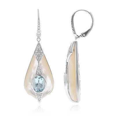 Pendientes en oro con Aguamarina de Brasill AAA (CIRARI)