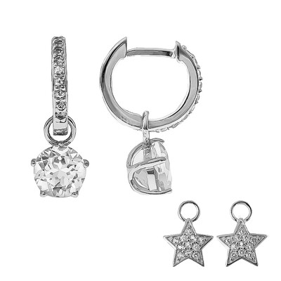 Pendientes en plata con Topacio blanco