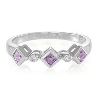 Anillo en plata con Zafiro de Ceilán púrpura no calentado