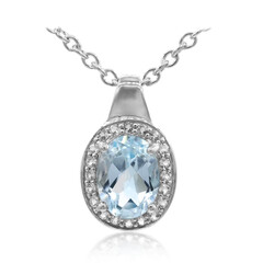 Collar en plata con Topacio azul cielo